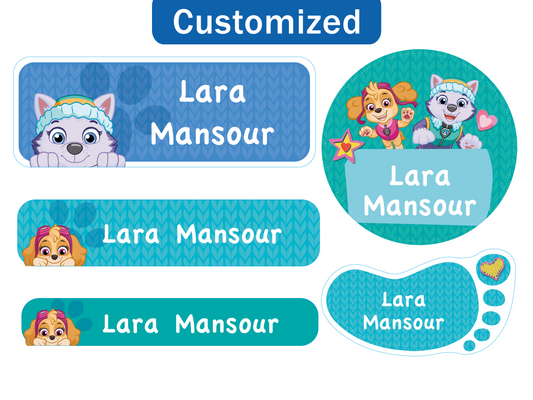 Essmak - Personalised Labels - Paw Patrol Girls- 60pcs