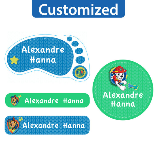 Essmak - 54 Personalised Labels - Paw Patrol Boys