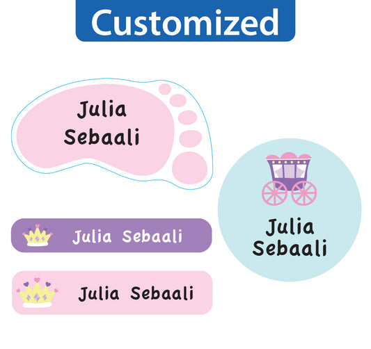 Essmak - 54 Personalised Labels - Princess