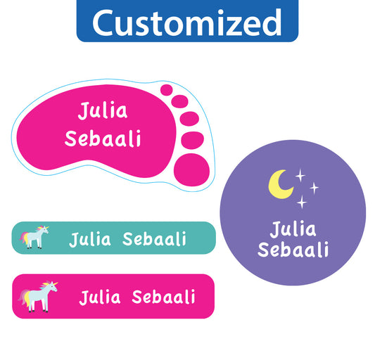 Essmak - 54 Personalised Labels -UNICORN-