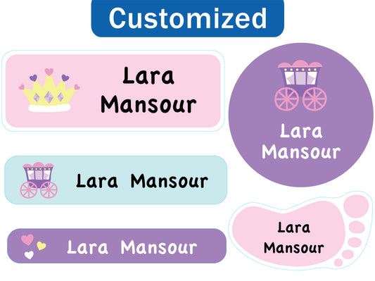 Essmak - Personalised Labels - Princess - 60 pcs