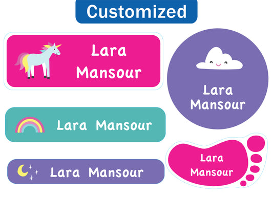 Essmak - Personalised Labels -UNICORN- 60pcs